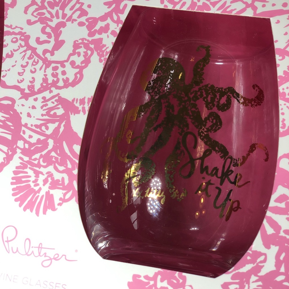 Lilly Pulitzer Stemless Wine Glasses - Picture 2 of 3